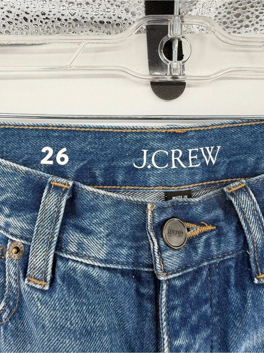 J.Crew Western Straight Leg Jeans Mid Rise BlueDenim Minimalist CowgirlBoho Sz26
